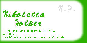 nikoletta holper business card